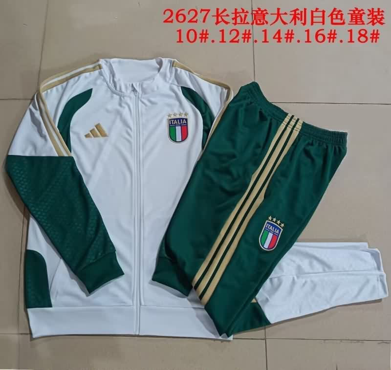 Italy 2026 Kids White Soccer Tracksuit 02 Italy 2026 Kids White Soccer Tracksuit 02