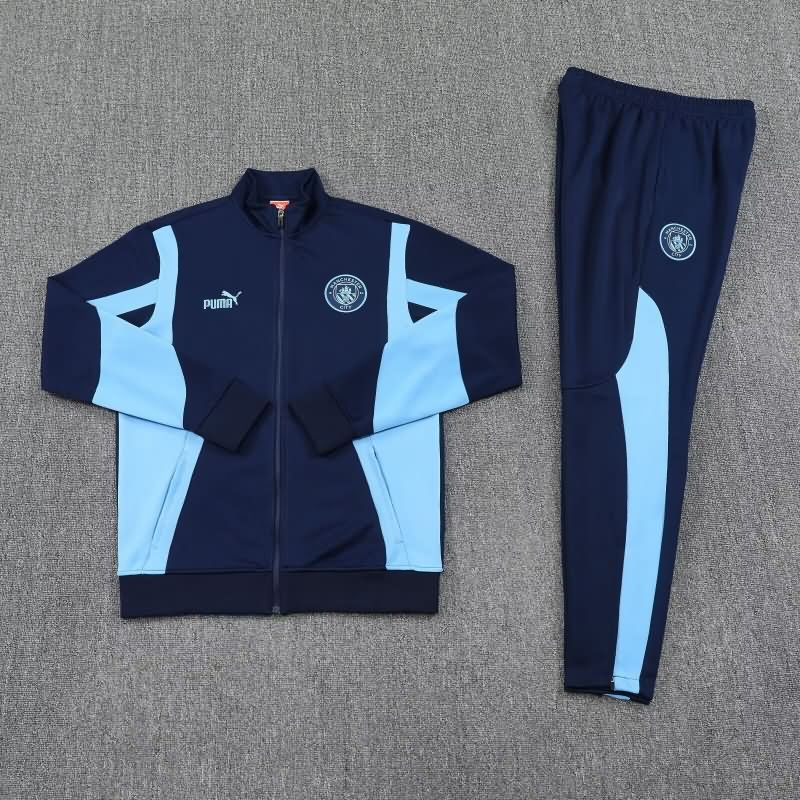 AAA(Thailand) Manchester City 25/26 Dark Blue Soccer Tracksuit AAA(Thailand) Manchester City 25/26 Dark Blue Soccer Tracksuit