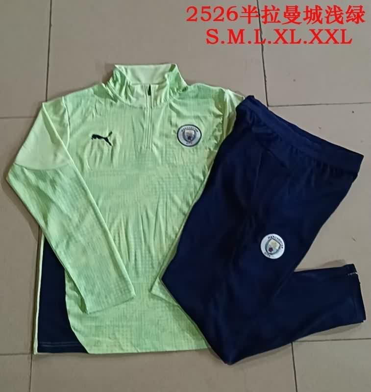 AAA(Thailand) Manchester City 25/26 Green Soccer Tracksuit AAA(Thailand) Manchester City 25/26 Green Soccer Tracksuit