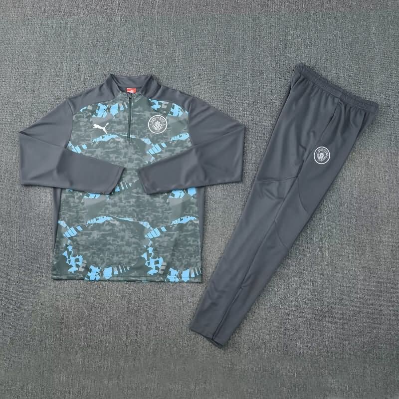 AAA(Thailand) Manchester City 25/26 Grey Soccer Tracksuit AAA(Thailand) Manchester City 25/26 Grey Soccer Tracksuit