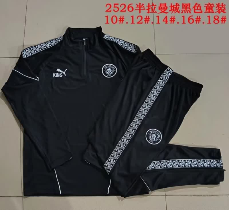 Manchester City 25/26 Kids Black Soccer Tracksuit 02 Manchester City 25/26 Kids Black Soccer Tracksuit 02