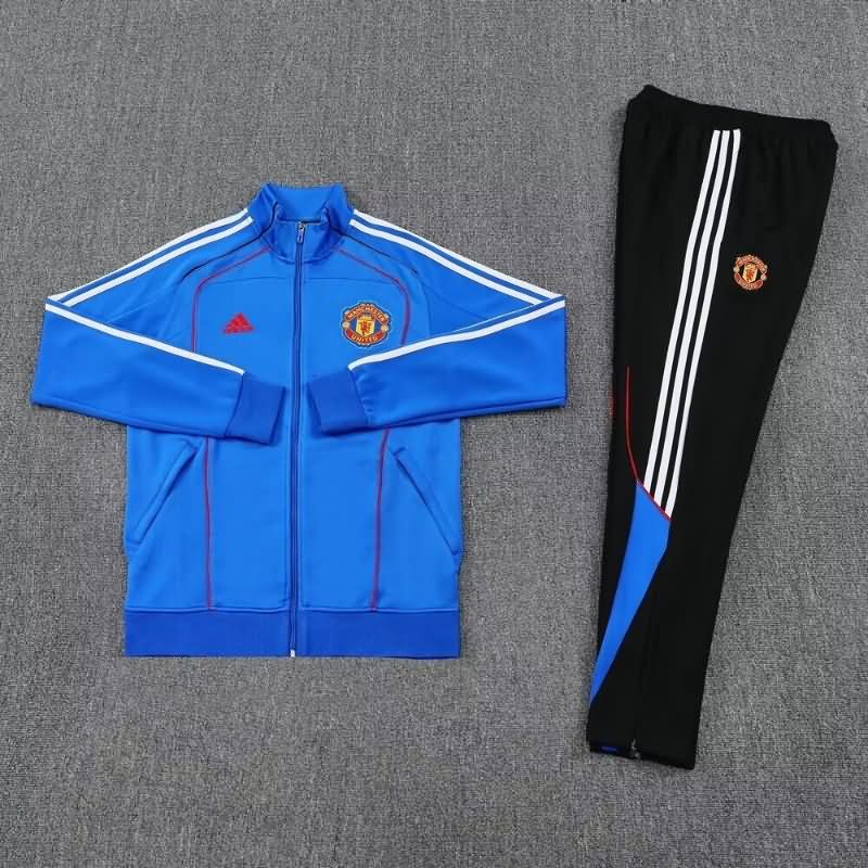 AAA(Thailand) Manchester United 25/26 Blue Soccer Tracksuit AAA(Thailand) Manchester United 25/26 Blue Soccer Tracksuit
