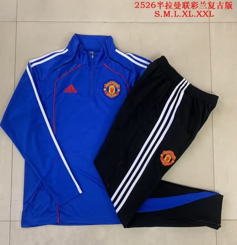 AAA(Thailand) Manchester United 25/26 Blue Soccer Tracksuit 02 AAA(Thailand) Manchester United 25/26 Blue Soccer Tracksuit 02