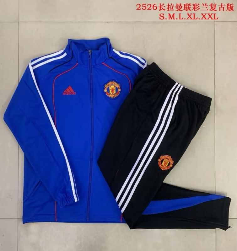 AAA(Thailand) Manchester United 25/26 Blue Soccer Tracksuit 03 AAA(Thailand) Manchester United 25/26 Blue Soccer Tracksuit 03