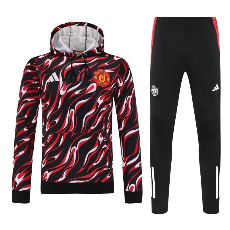 AAA(Thailand) Manchester United 25/26 Black Red Soccer Tracksuit AAA(Thailand) Manchester United 25/26 Black Red Soccer Tracksuit