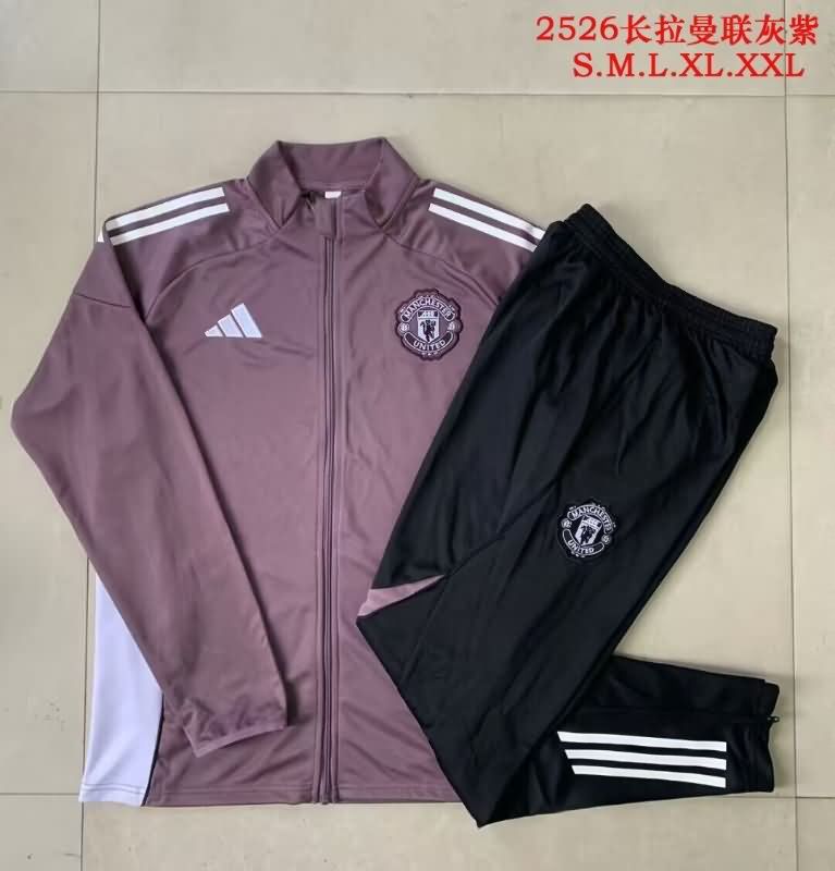 AAA(Thailand) Manchester United 25/26 Purple Soccer Tracksuit AAA(Thailand) Manchester United 25/26 Purple Soccer Tracksuit