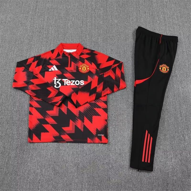 AAA(Thailand) Manchester United 25/26 Red Black Soccer Tracksuit AAA(Thailand) Manchester United 25/26 Red Black Soccer Tracksuit