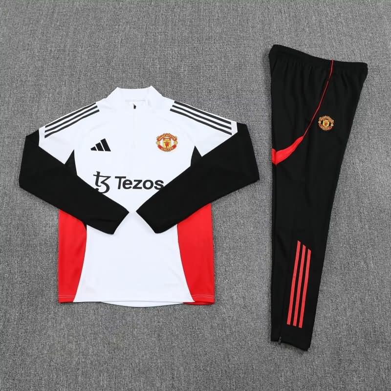 AAA(Thailand) Manchester United 25/26 White Soccer Tracksuit 02 AAA(Thailand) Manchester United 25/26 White Soccer Tracksuit 02