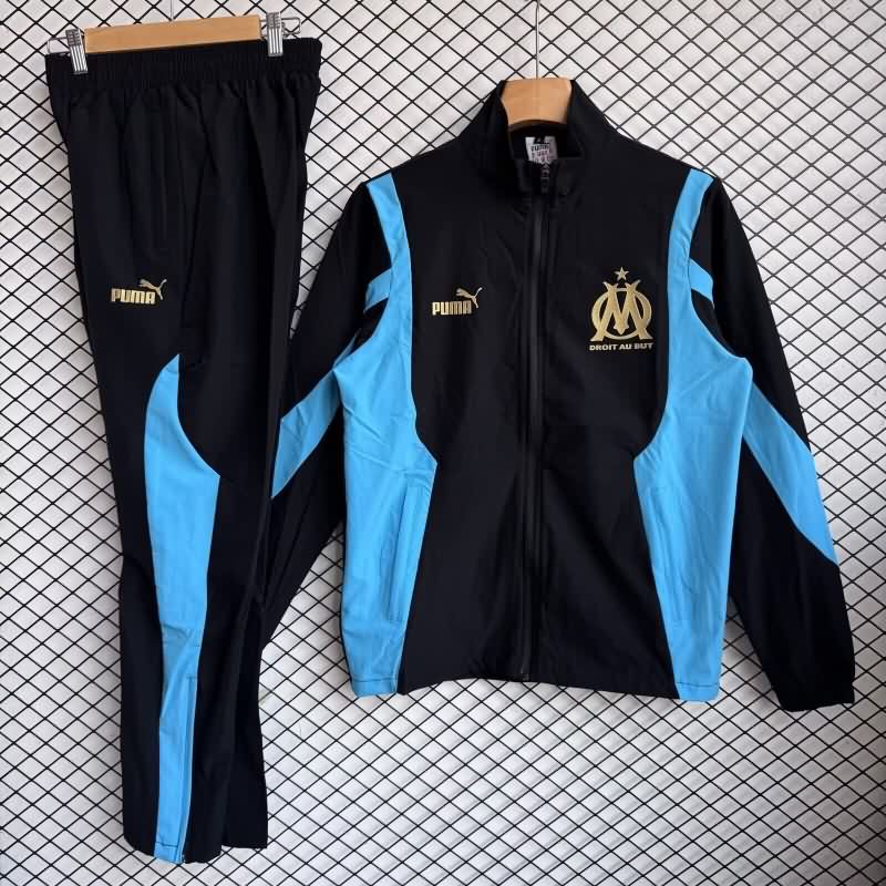 AAA(Thailand) Marseilles 25/26 Black Soccer Tracksuit 03 AAA(Thailand) Marseilles 25/26 Black Soccer Tracksuit 03