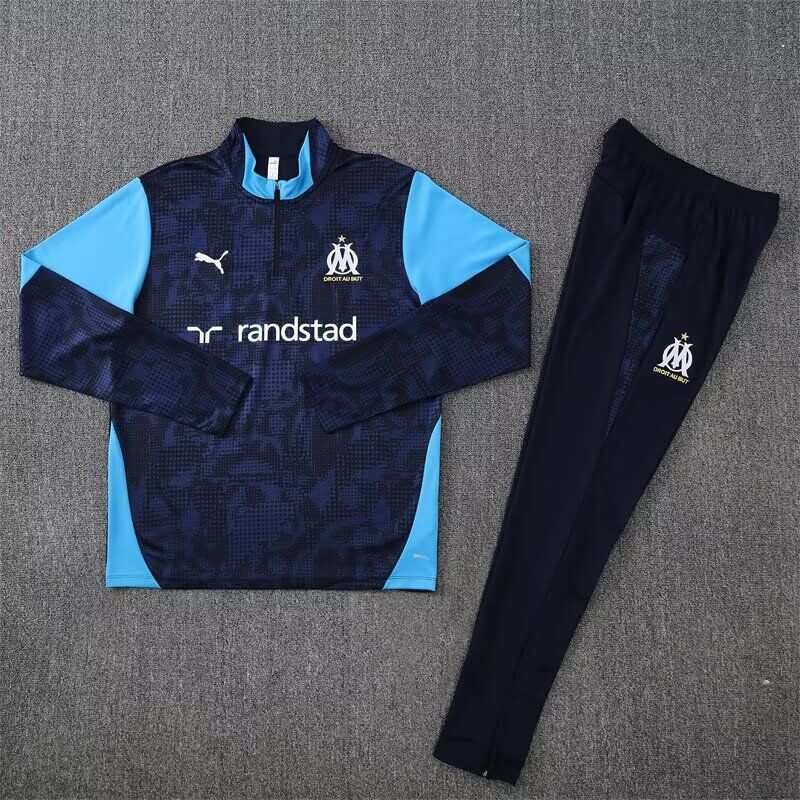 AAA(Thailand) Marseilles 25/26 Dark Blue Soccer Tracksuit AAA(Thailand) Marseilles 25/26 Dark Blue Soccer Tracksuit
