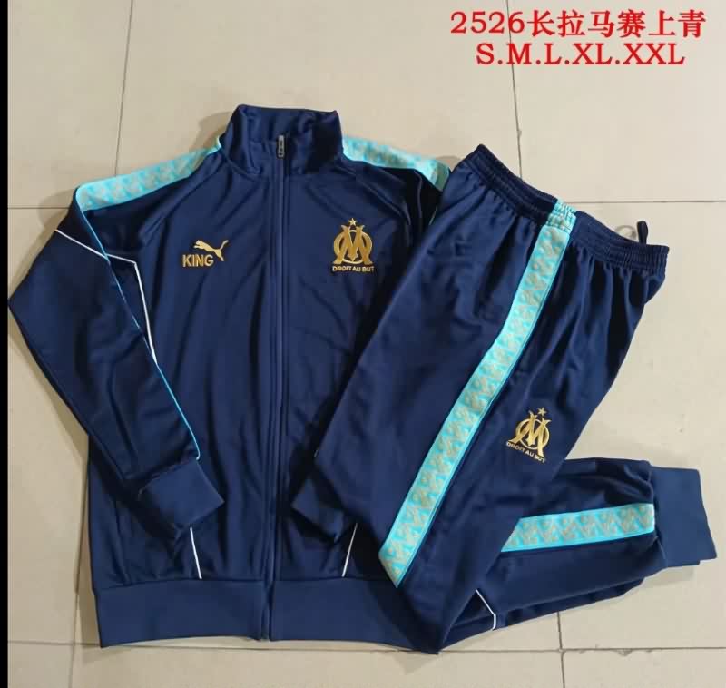 AAA(Thailand) Marseilles 25/26 Dark Blue Soccer Tracksuit 02 AAA(Thailand) Marseilles 25/26 Dark Blue Soccer Tracksuit 02