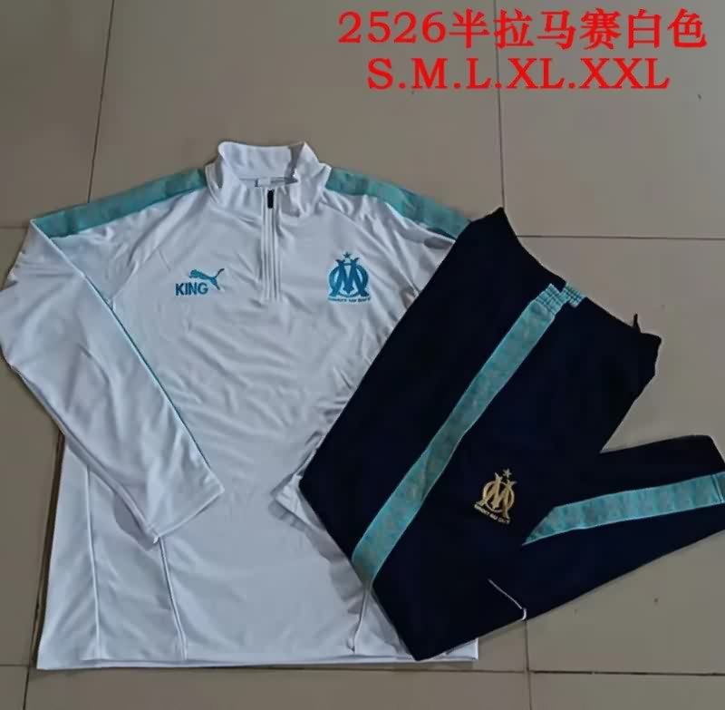 AAA(Thailand) Marseilles 25/26 White Soccer Tracksuit AAA(Thailand) Marseilles 25/26 White Soccer Tracksuit