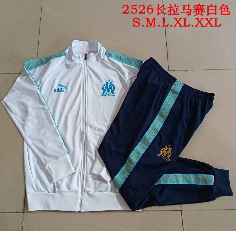 Marseilles 25/26 Kids White Soccer Tracksuit 02 Marseilles 25/26 Kids White Soccer Tracksuit 02