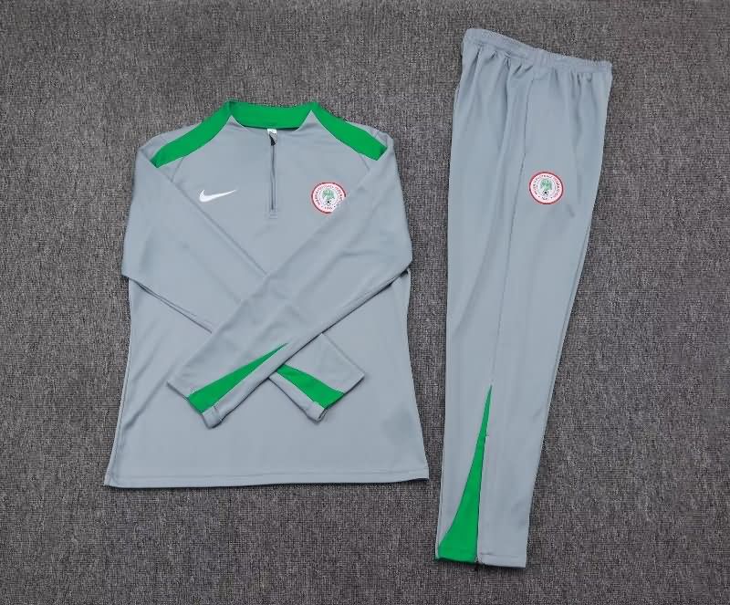 AAA(Thailand) Nigeria 2025 Grey Soccer Tracksuit AAA(Thailand) Nigeria 2025 Grey Soccer Tracksuit