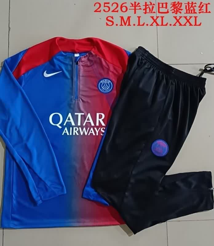 AAA(Thailand) Paris St Germain 25/26 Blue Red Soccer Tracksuit AAA(Thailand) Paris St Germain 25/26 Blue Red Soccer Tracksuit