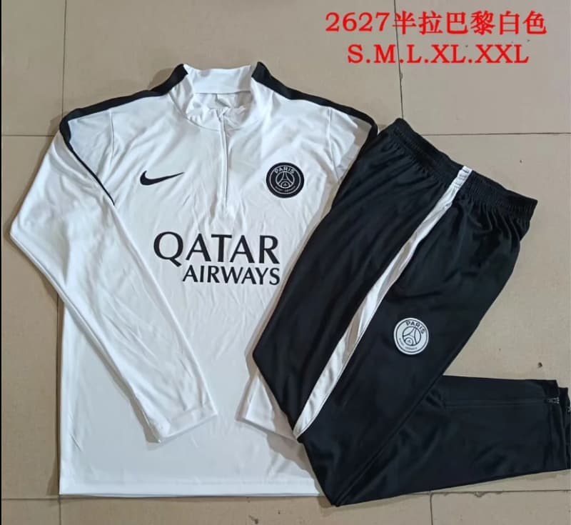 AAA(Thailand) Paris St Germain 25/26 White Soccer Tracksuit 05 AAA(Thailand) Paris St Germain 25/26 White Soccer Tracksuit 05