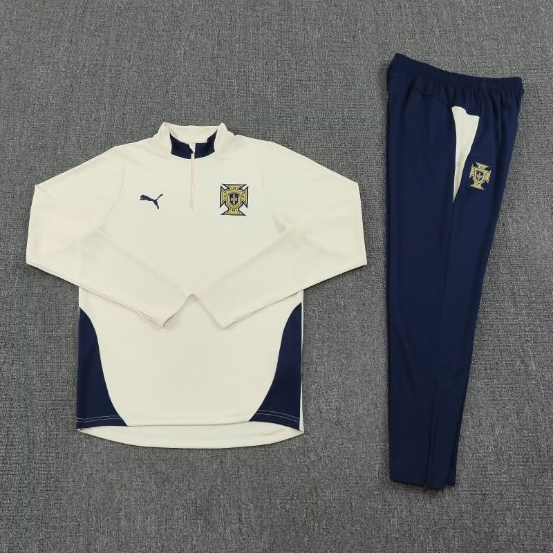 AAA(Thailand) Portugal 2025 Light Yellow Soccer Tracksuit AAA(Thailand) Portugal 2025 Light Yellow Soccer Tracksuit