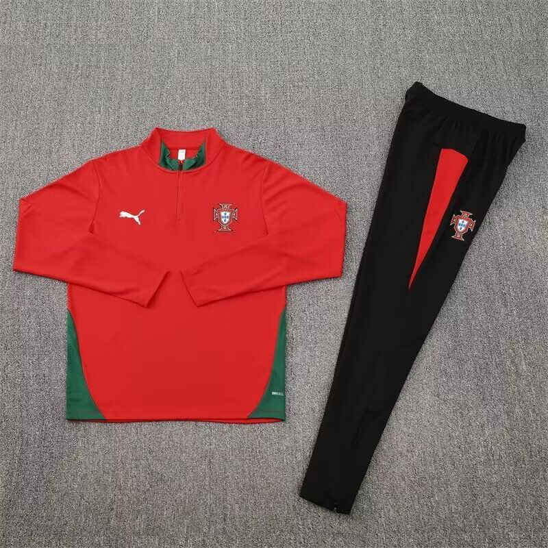 AAA(Thailand) Portugal 2025 Red Soccer Tracksuit AAA(Thailand) Portugal 2025 Red Soccer Tracksuit