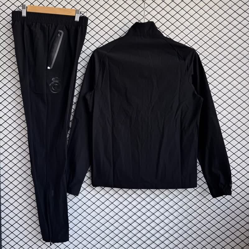 AAA(Thailand) Real Madrid 25/26 Black Soccer Tracksuit 05