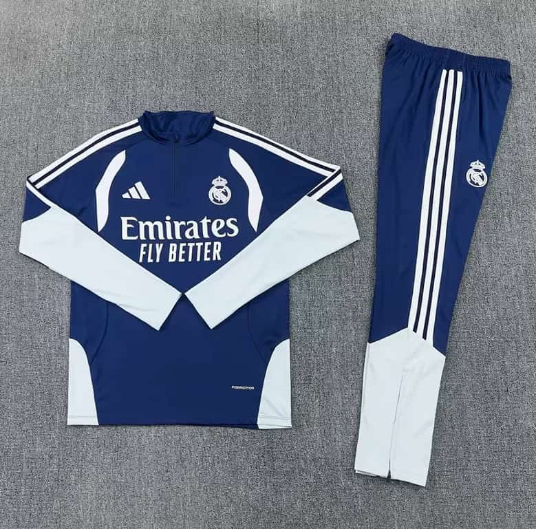 AAA(Thailand) Real Madrid 25/26 Dark Blue Soccer Tracksuit 11 AAA(Thailand) Real Madrid 25/26 Dark Blue Soccer Tracksuit 11