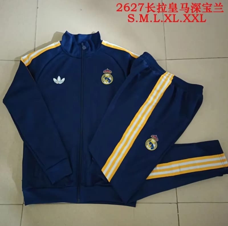 AAA(Thailand) Real Madrid 25/26 Dark Blue Soccer Tracksuit 12 AAA(Thailand) Real Madrid 25/26 Dark Blue Soccer Tracksuit 12