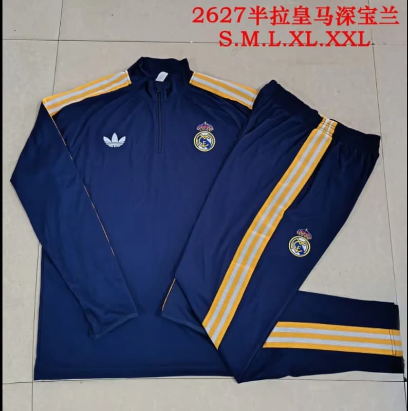 AAA(Thailand) Real Madrid 25/26 Dark Blue Soccer Tracksuit 13 AAA(Thailand) Real Madrid 25/26 Dark Blue Soccer Tracksuit 13