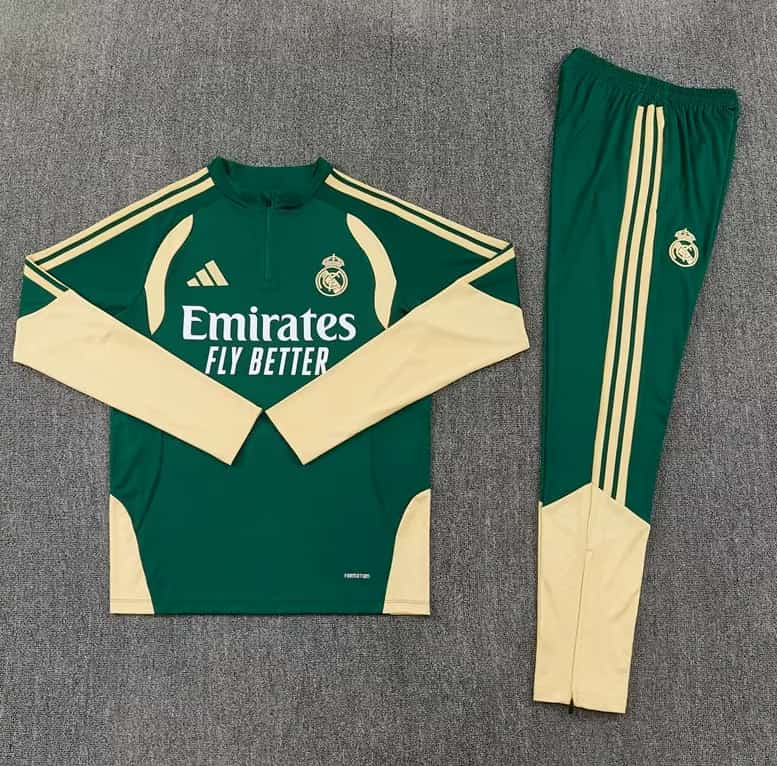 AAA(Thailand) Real Madrid 25/26 Green Soccer Tracksuit 06 AAA(Thailand) Real Madrid 25/26 Green Soccer Tracksuit 06