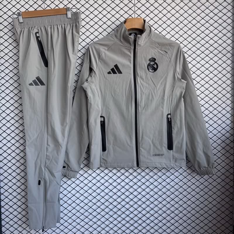 AAA(Thailand) Real Madrid 25/26 Grey Soccer Tracksuit 06 AAA(Thailand) Real Madrid 25/26 Grey Soccer Tracksuit 06