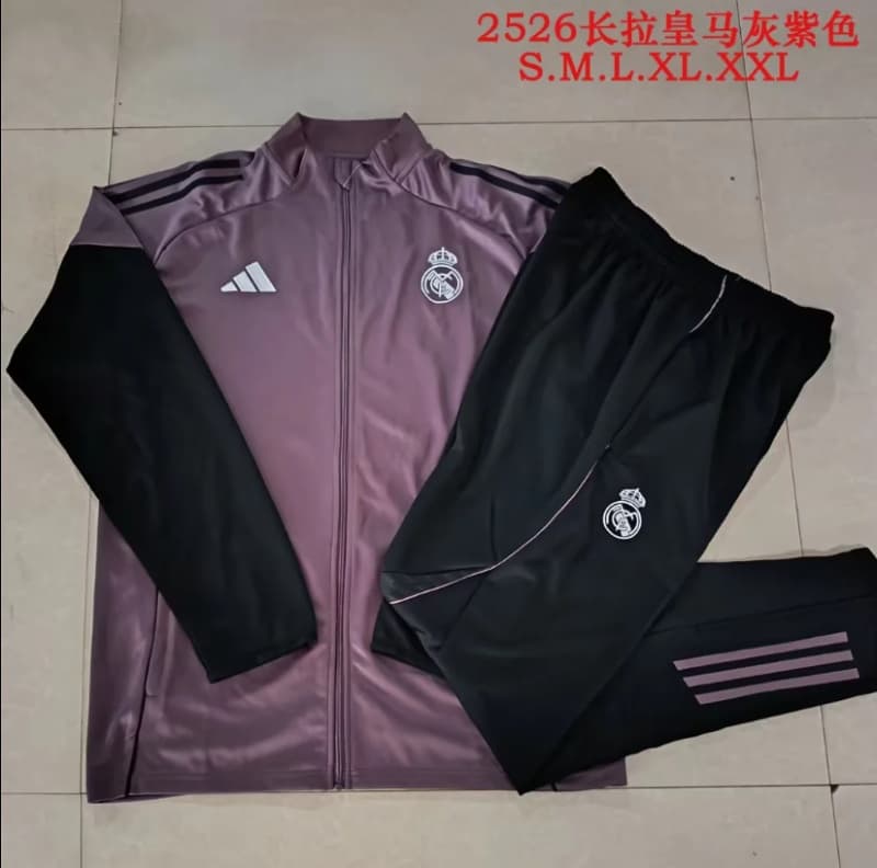 AAA(Thailand) Real Madrid 25/26 Purple Soccer Tracksuit 02 AAA(Thailand) Real Madrid 25/26 Purple Soccer Tracksuit 02