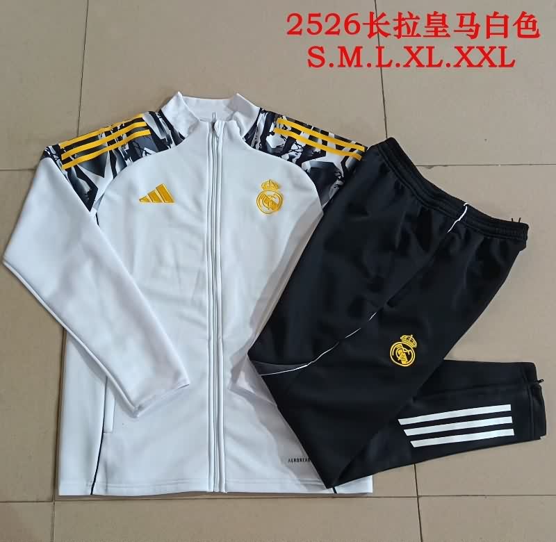 AAA(Thailand) Real Madrid 25/26 White Soccer Tracksuit 14 AAA(Thailand) Real Madrid 25/26 White Soccer Tracksuit 14