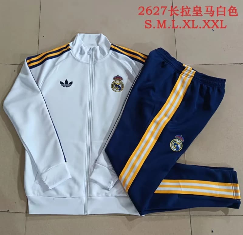 AAA(Thailand) Real Madrid 25/26 White Soccer Tracksuit 19