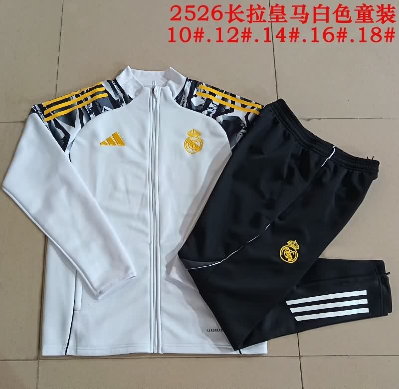 Real Madrid 25/26 Kids White Soccer Tracksuit 08 Real Madrid 25/26 Kids White Soccer Tracksuit 08