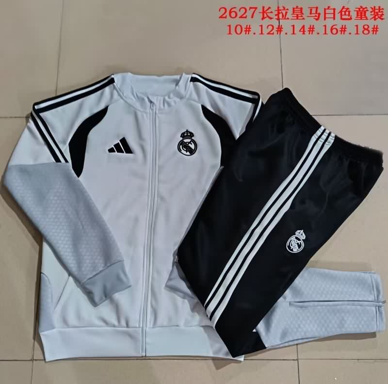 Real Madrid 25/26 Kids White Soccer Tracksuit 09 Real Madrid 25/26 Kids White Soccer Tracksuit 09