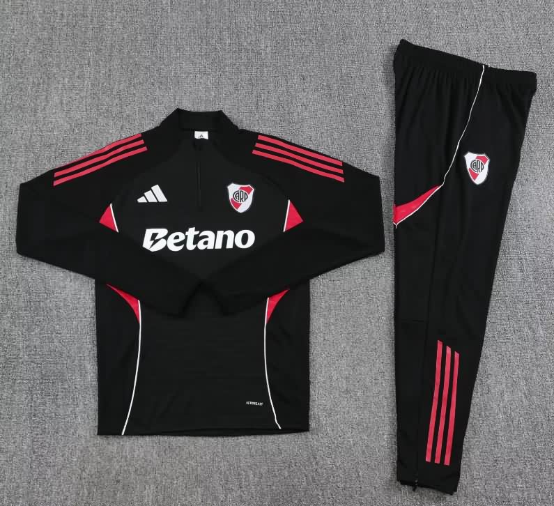 AAA(Thailand) River Plate 2025 Black Soccer Tracksuit 03 AAA(Thailand) River Plate 2025 Black Soccer Tracksuit 03