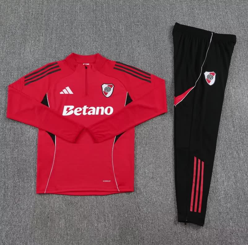 AAA(Thailand) River Plate 2025 Red Soccer Tracksuit 03 AAA(Thailand) River Plate 2025 Red Soccer Tracksuit 03