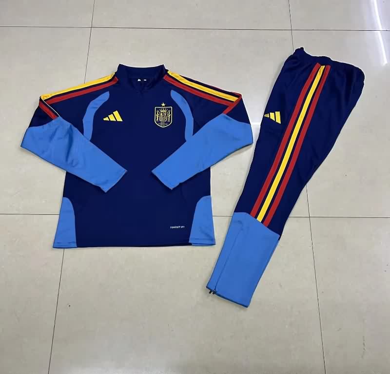 AAA(Thailand) Spain 2026 Dark Blue Soccer Tracksuit AAA(Thailand) Spain 2026 Dark Blue Soccer Tracksuit