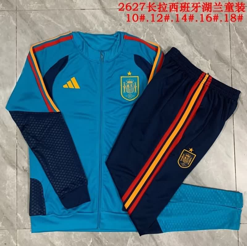 Spain 2026 Kids Blue Soccer Tracksuit 02 Spain 2026 Kids Blue Soccer Tracksuit 02