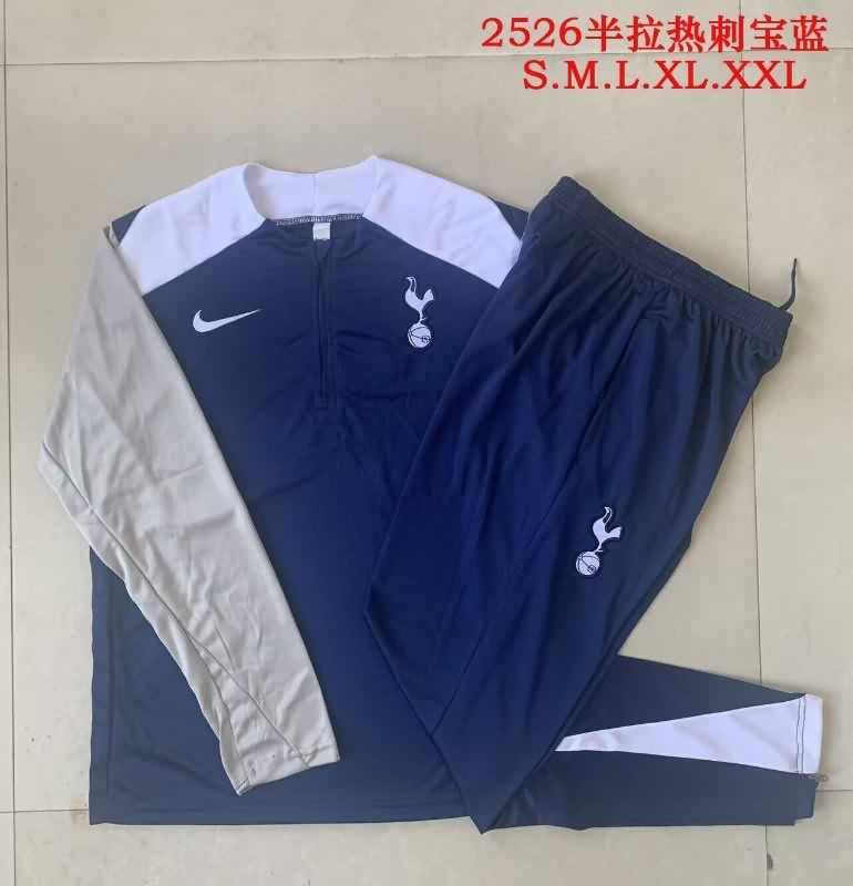 AAA(Thailand) Tottenham 25/26 Dark Blue Soccer Tracksuit 02 AAA(Thailand) Tottenham 25/26 Dark Blue Soccer Tracksuit 02