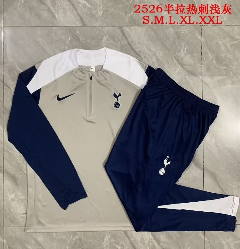 AAA(Thailand) Tottenham 25/26 Grey Soccer Tracksuit AAA(Thailand) Tottenham 25/26 Grey Soccer Tracksuit