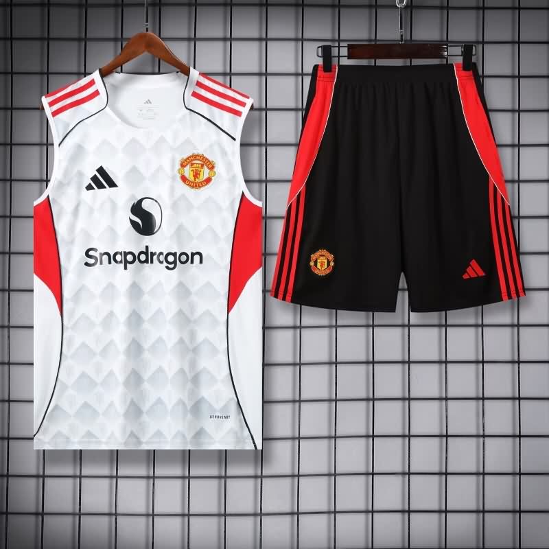 AAA(Thailand) Manchester United 25/26 White Soccer Training Sets 05 AAA(Thailand) Manchester United 25/26 White Soccer Training Sets 05