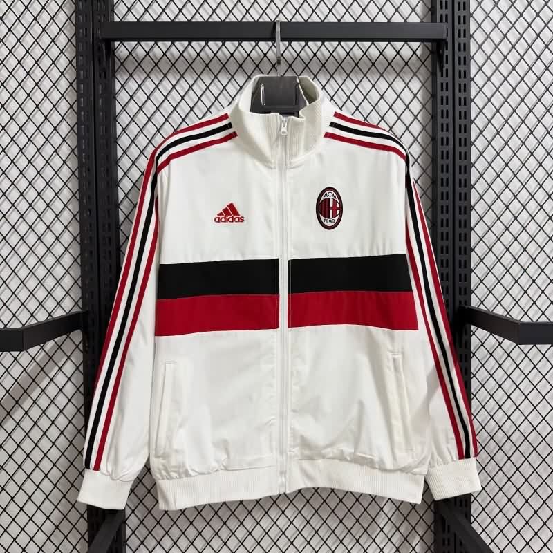AAA(Thailand) AC Milan 25/26 White Soccer Windbreaker 02 AAA(Thailand) AC Milan 25/26 White Soccer Windbreaker 02