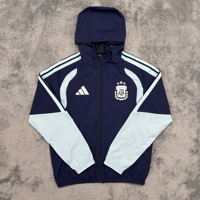 AAA(Thailand) Argentina 2026 Dark Blue Soccer Windbreaker AAA(Thailand) Argentina 2026 Dark Blue Soccer Windbreaker