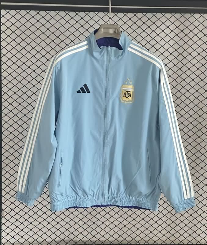 AAA(Thailand) Argentina 2025 Light Blue Purple Reversible Soccer Windbreaker AAA(Thailand) Argentina 2025 Light Blue Purple Reversible Soccer Windbreaker