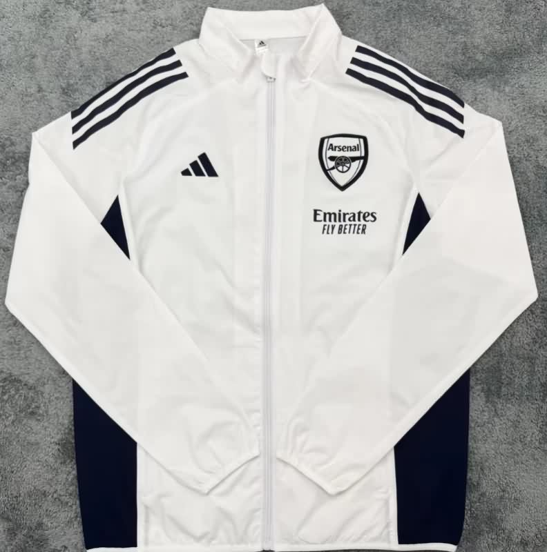 AAA(Thailand) Arsenal 25/26 White Soccer Windbreaker 02 AAA(Thailand) Arsenal 25/26 White Soccer Windbreaker 02