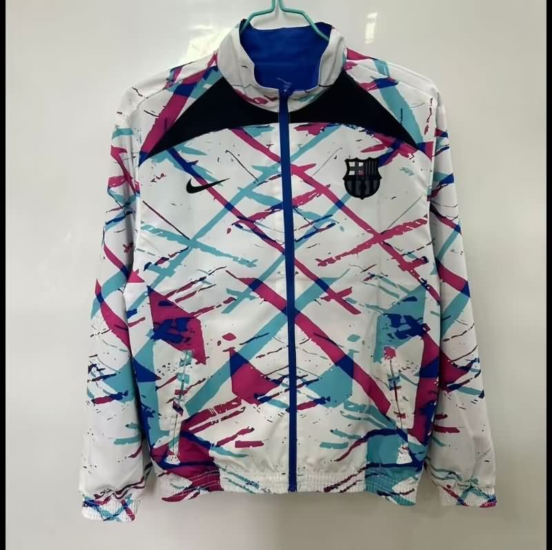 AAA(Thailand) Barcelona 25/26 Blue White Reversible Soccer Windbreaker