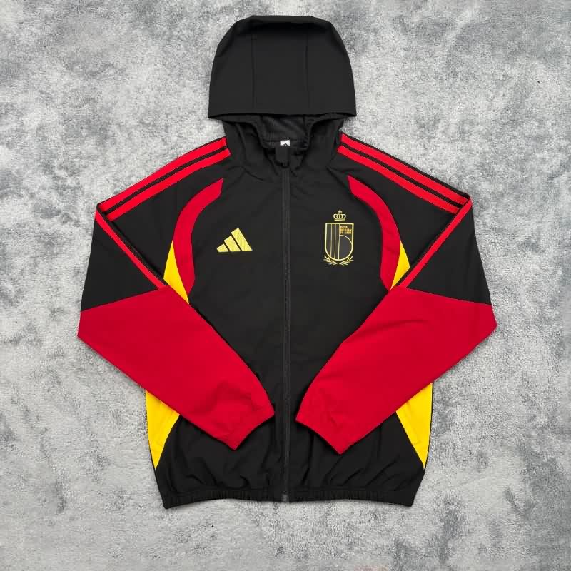 AAA(Thailand) Belgium 2026 Black Soccer Windbreaker AAA(Thailand) Belgium 2026 Black Soccer Windbreaker