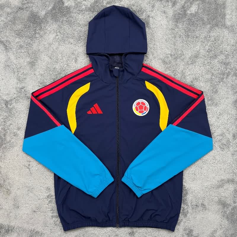 AAA(Thailand) Colombia 2026 Dark Blue Soccer Windbreaker AAA(Thailand) Colombia 2026 Dark Blue Soccer Windbreaker