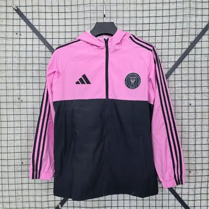 AAA(Thailand) Inter Miami 2025 Black Pink Soccer Windbreaker  AAA(Thailand) Inter Miami 2025 Black Pink Soccer Windbreaker
