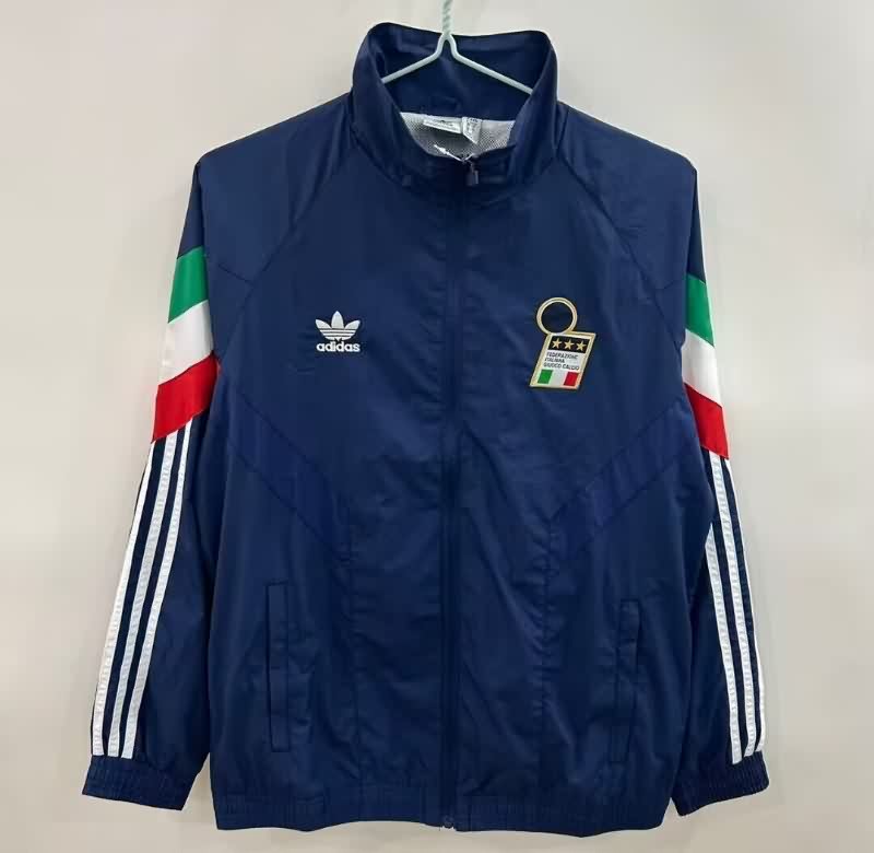 AAA(Thailand) Italy 2025 Dark Blue Soccer Windbreaker AAA(Thailand) Italy 2025 Dark Blue Soccer Windbreaker