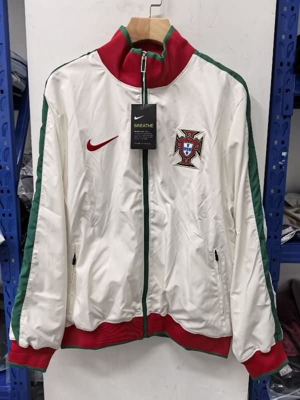 AAA(Thailand) Portugal 2025 White Soccer Windbreaker 02 AAA(Thailand) Portugal 2025 White Soccer Windbreaker 02